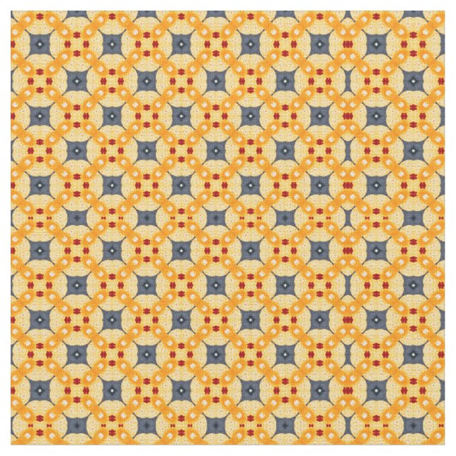 Orange och blått geometriskt mönster tyg (Närbild)