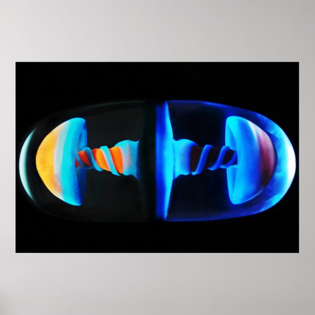 Orange och blått glas - Poster kapsel (Framsidan)