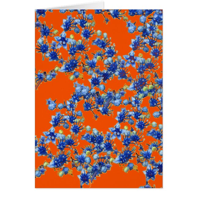 orange och blått hälsningskort (Framsidan)