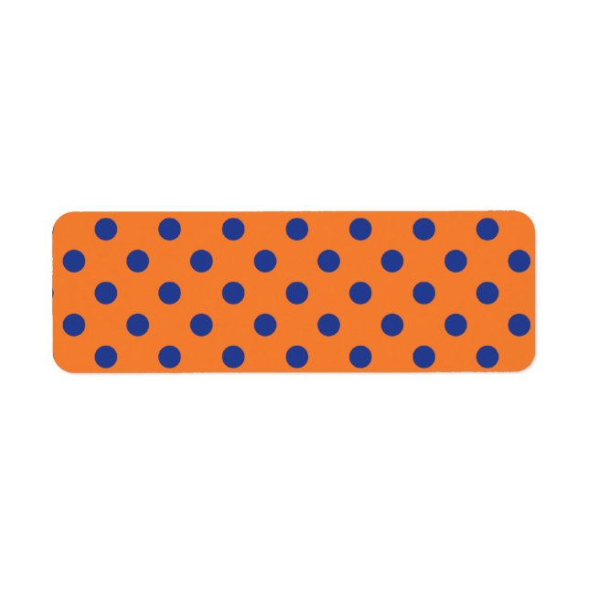 Orange och blått Polka dots Returadress Etikett (Framsidan)