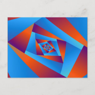 Orange och blått Spiral-vykort Vykort