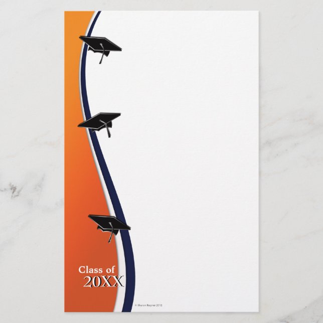 Orange- och blåttstudenten noterar papper (Framsida)