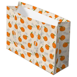 Orange och blomma Mönster