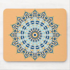 Orange och Blue Mandala Mousepad Musmatta
