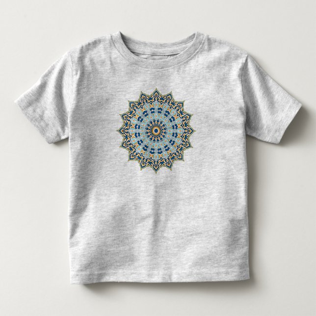 Orange och Blue Mandala T Shirt (Framsida)