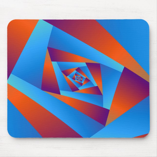 Orange och Blue Spiral Mousepad Musmatta (Framsidan)