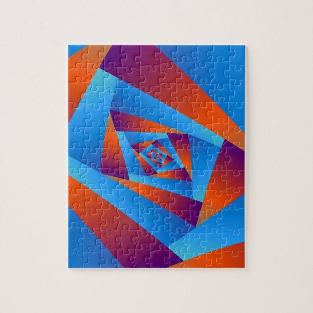Orange och Blue Spiral Puzzle Pussel (Vertikal)