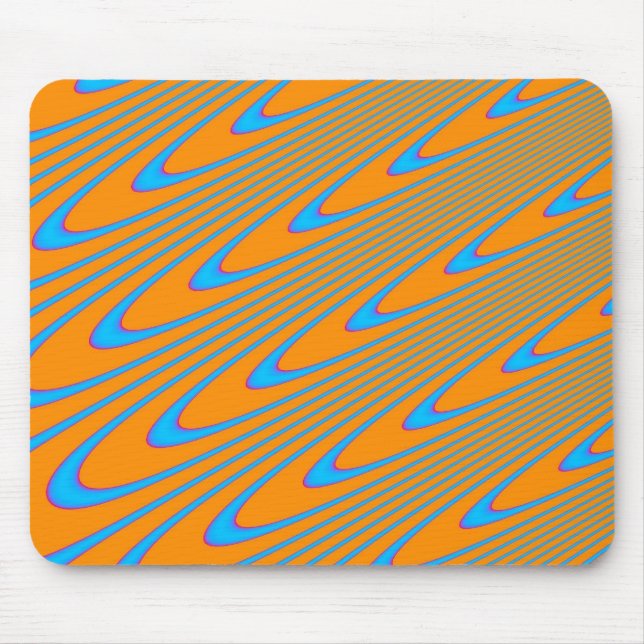 Orange och Blue Swirl Mousepad Musmatta (Framsidan)