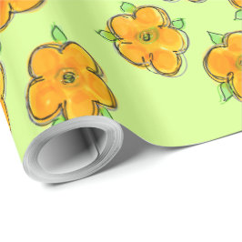 Orange och Bright Grönt Presentpapper