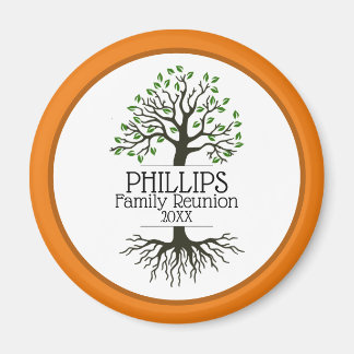 Orange och Brown Family Reunion Magnet