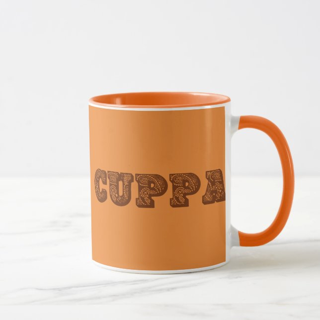 Orange och brun "Ha en kuppakaffe eller te mugg (Höger)