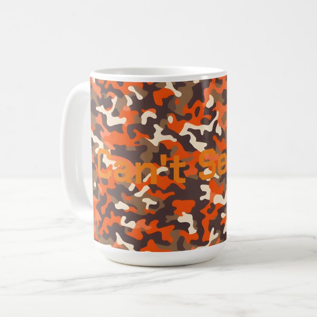 Orange och brun kamera kan inte se mig kaffemugg (Framsida vänster)