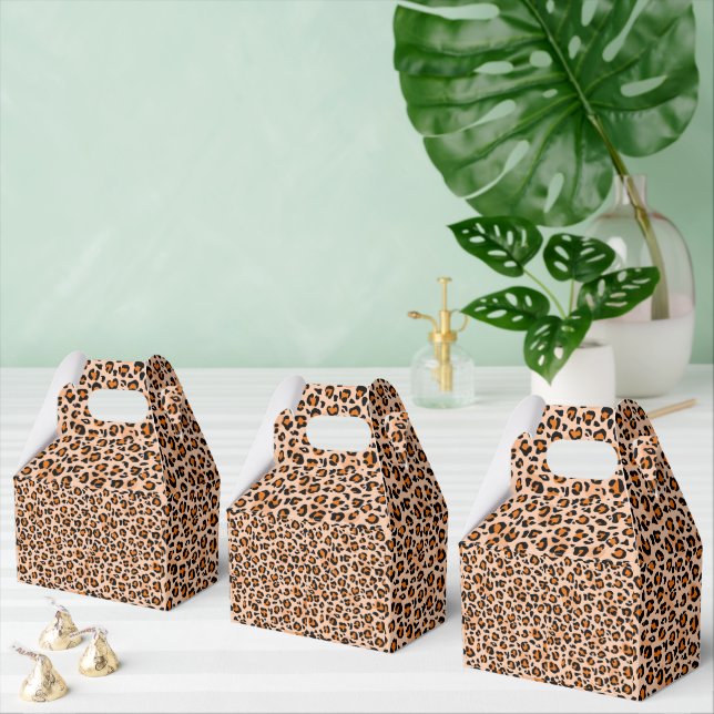 Orange och Brun Leopardtryck Presentaskar (Multipel)