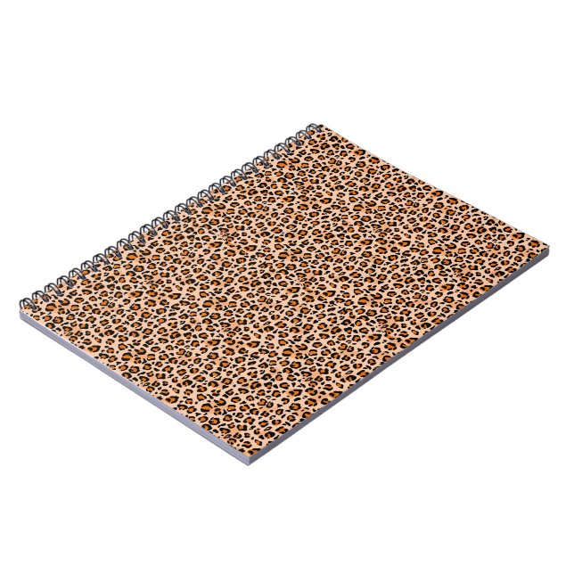 Orange och Brun Leopardyck Anteckningsbok (Vänstra Sidan)