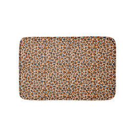Orange och Brun Leopardyck Badrumsmatta