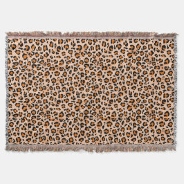 Orange och Brun Leopardycktryck Filt