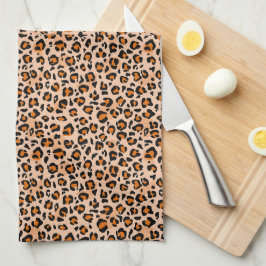 Orange och Brun Leopardycktryck Kökshandduk