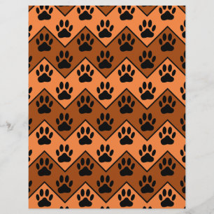 Orange och brun skorv med Hund Mönster
