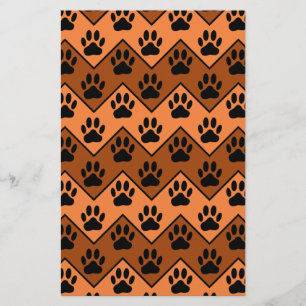 Orange och brun skorv med Hund Mönster Brevpapper