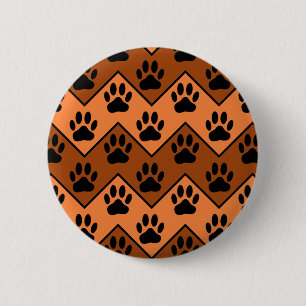Orange och brun skorv med Hund Mönster Knapp