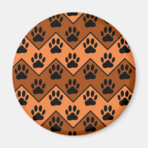 Orange och brun skorv med Hund Mönster Magnet