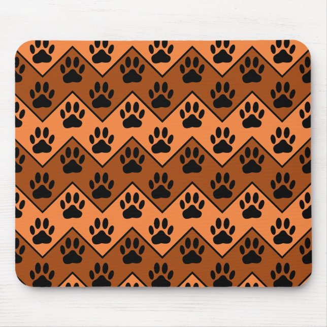 Orange och brun skorv med Hund Mönster Musmatta (Framsidan)