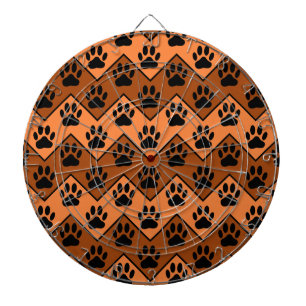 Orange och brun skorv med Hund Mönster Piltavla