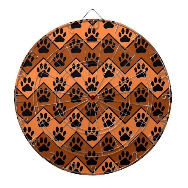 Orange och brun skorv med Hund Mönster Piltavla (Framsidan)