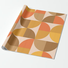 Orange och bruna halvcirkelmönster från mitten av presentpapper