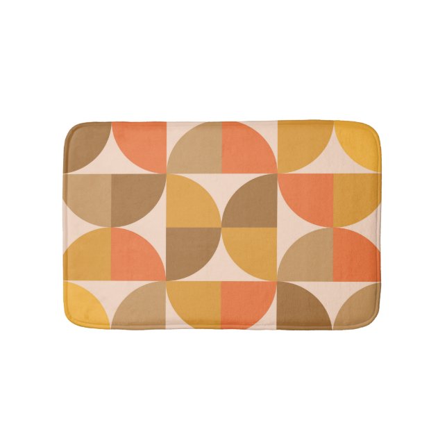 Orange och Bruna Halvcirklar från Mid Century Badrumsmatta (Framsidan)