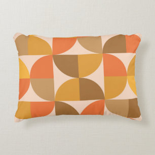 Orange och Bruna Halvcirklar från Mid Century Prydnadskudde