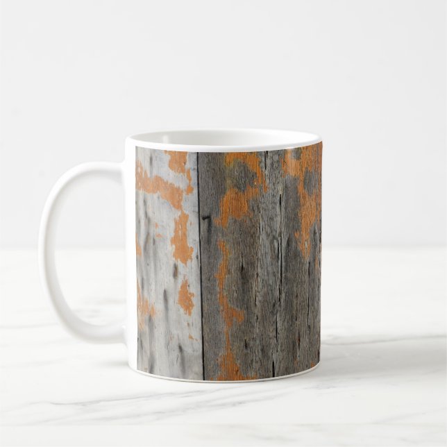 Orange och bruna träskivor kaffemugg (Vänster)