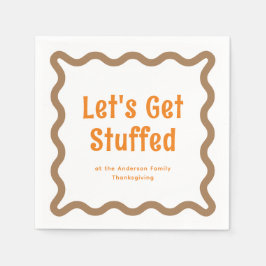 Orange och brunt Låt oss Vågigt fyrkant Pappersservett