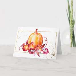 Orange- och Burgundy Pumpkin-Thanksgiving Anteckningskort