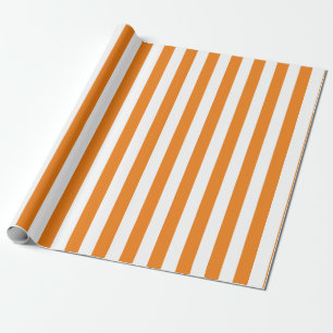 Orange och det vita Lodrät Rand Mönster Presentpapper