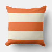 Orange och Ecru Rand Pillow