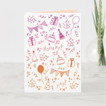 Orange Och Fuschia Firande Kort