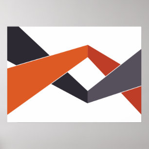Orange och geometrisk affisch för grå färg