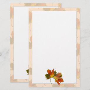 Orange och Golden Höst löv Brevpapper