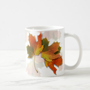 Orange och Golden Höst löv Kaffemugg