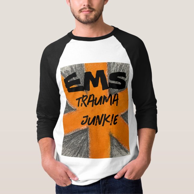orange och grafit för manar och trauma junkie t shirt (Framsida)