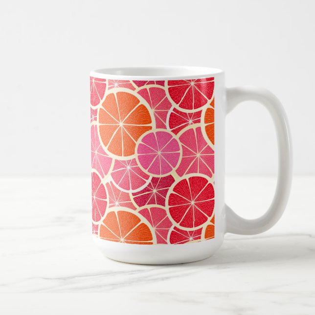Orange och grapefrukt Citrus Fruit Mönster Kaffemugg (Höger)