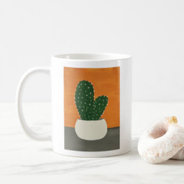 Orange och Grått akrylkrukaktus Kaffemugg