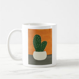 Orange och Grått akrylkrukaktus Kaffemugg