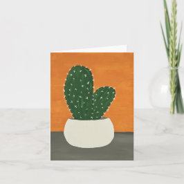 Orange och Grått Akrylkrukaktus tom Kort