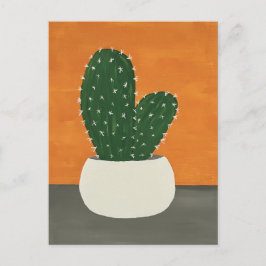Orange och Grått akrylkrukaktus Vykort