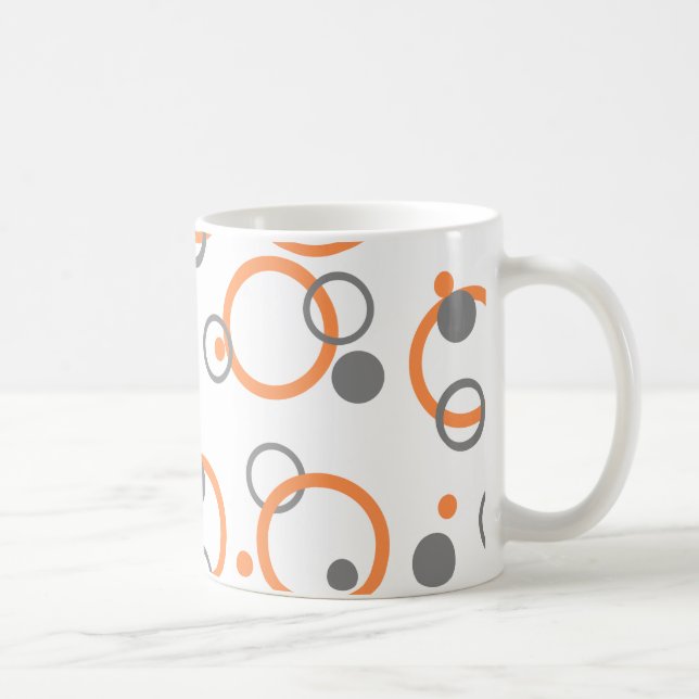 orange och grått Färgämnet Ringar kaffe Mugg (Höger)