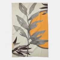 Orange och Grått Konstnärlig vattenfärg botaniskt
