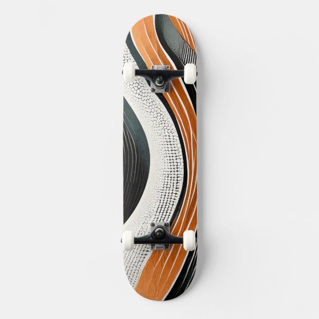 Orange och grått kurvor med struktur mini skateboard bräda 18,5 cm (Framsida)