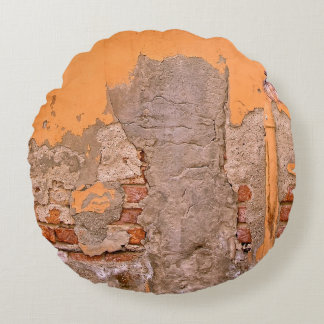 Orange- OCH GRÅTT WALL PAINT-FOTO Rund Kudde